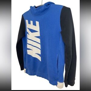 Nike Royal Blue with Black Sleeves Kids Hooded Sweatshirt